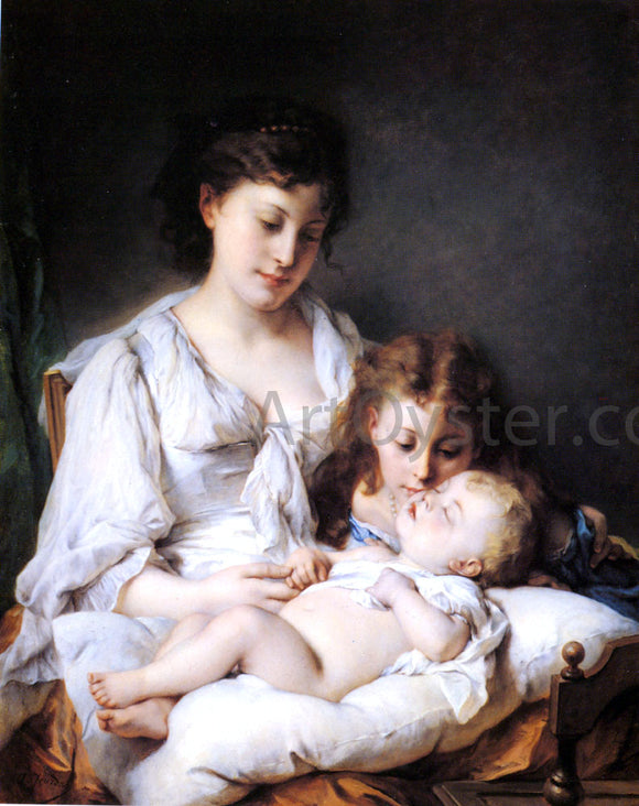  Adolphe Jourdan Maternal Affection - Art Print