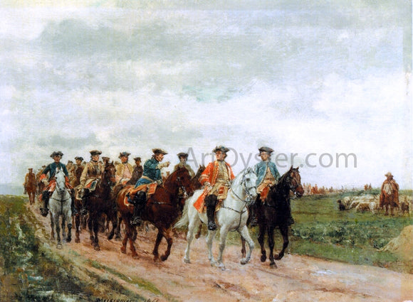  Jean-Louis Ernest Meissonier Maurice, Comte de Saxe Leading His Troops - Art Print