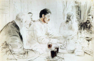  Ilia Efimovich Repin Maxim Gorky Reading in The Penates his Drama Children of the Sun - Art Print