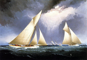  James E Buttersworth Mayflower Leading Puritan, America's Cup Trial Race, 1886 - Art Print
