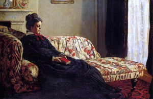  Claude Oscar Monet Meditation, Madame Monet Sitting on a Sofa - Art Print
