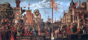 Vittore Carpaccio Meeting of the Betrothed Couple and the Departure of the Pilgrims - Art Print