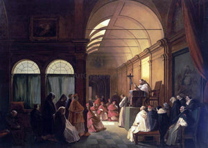  Francois-Marius Granet Meeting of the Monastic Chapter - Art Print
