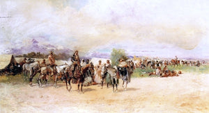  Baldomero Galofre Y Gimemez Men with Horses - Art Print