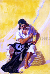  Frank Xavier Leyendecker Mending the Pirate Flag - Art Print