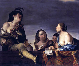  Jan Gerritsz Van Bronchorst Merry Company with a Violinist - Art Print