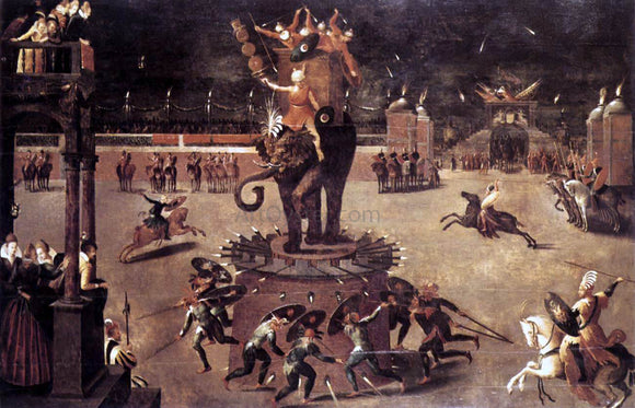  Antoine Caron Merry-Go-Round with Elephant - Art Print