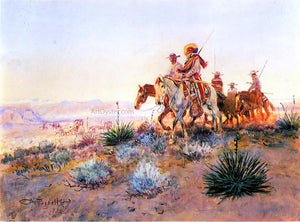  Charles Marion Russell Mexican Buffalo Hunters - Art Print