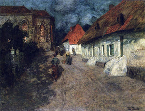  Fritz Thaulow Midnight Mass - Art Print