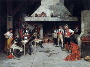  Domingo Munoz Cuesta Militares en la Taberna - Art Print