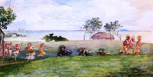  John La Farge Military Reception and War-Dance in Our Honor at Sapapali, Samoa - Art Print