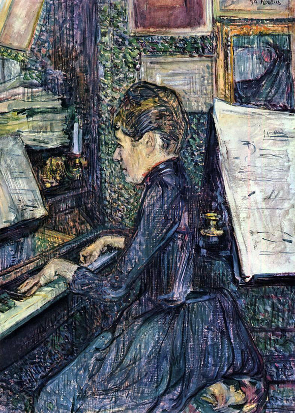  Henri De Toulouse-Lautrec Mille. Dihau Playing the Piano - Art Print