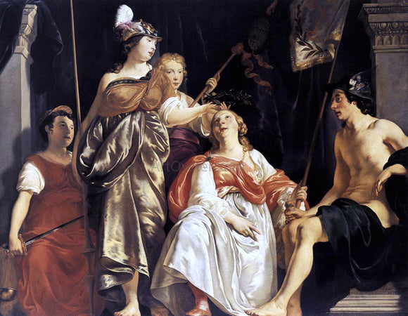  Abraham Van den Tempel Minerva Crowns the Maid of Leiden - Art Print