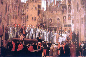  Giovanni Mansueti Miracle of the Relic of the Holy Cross in Campo S. Lio - Art Print