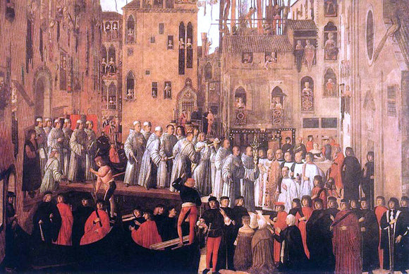  Giovanni Mansueti Miracle of the Relic of the Holy Cross in Campo S. Lio - Art Print