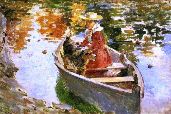  Theodore Robinson Miss Motes and Her Dog Shep - Art Print