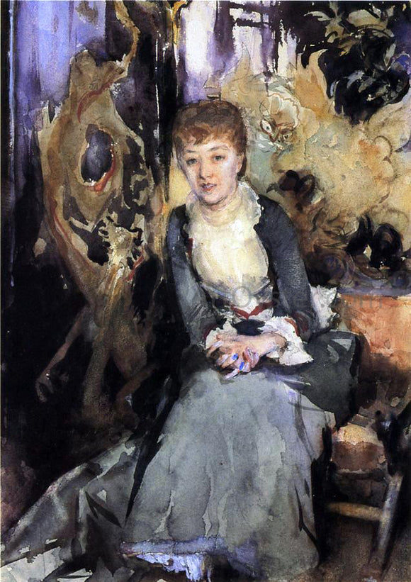  John Singer Sargent Miss Reubell Seated in Front of a Screen - Art Print