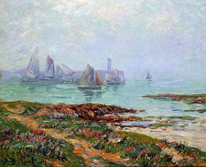  Henri Moret Misty Day at Dielette - the Manche - Art Print