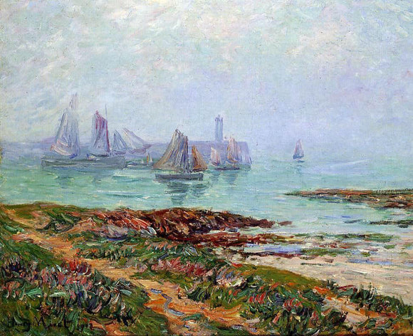  Henri Moret Misty Day at Dielette - the Manche - Art Print