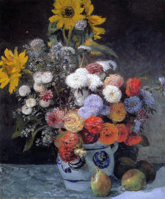  Pierre Auguste Renoir Mixed Flowers in an Earthenware Pot - Art Print