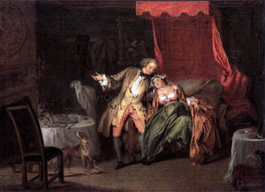  Jean Joseph Pater Mme. de Bouvillon Tempts Fate by Asking Ragotin to Search for a Flea - Art Print