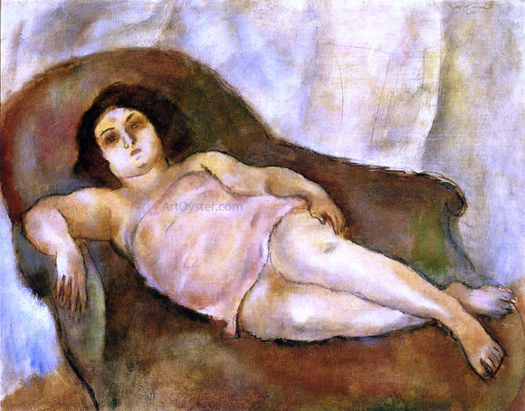  Jules Pascin Model in a Pink Slip - Art Print