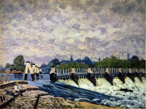  Alfred Sisley Molesey Weir at Hampton Court - Morning - Art Print
