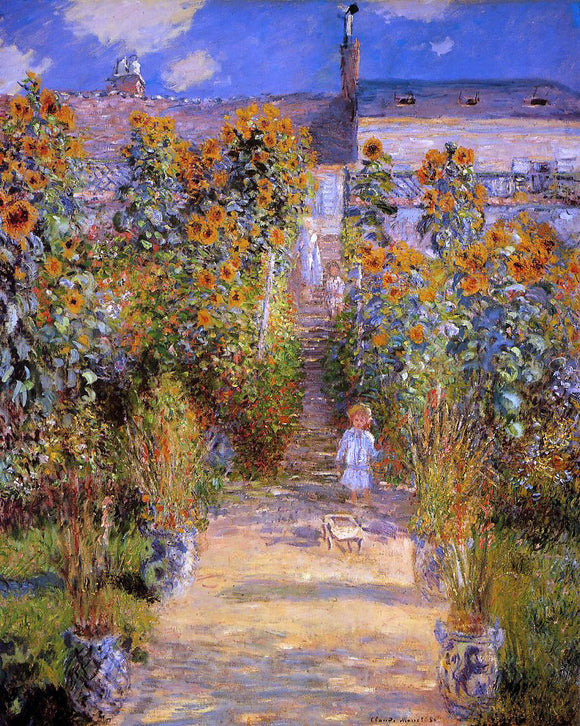  Claude Oscar Monet Monet's Garden at Vetheuil - Art Print