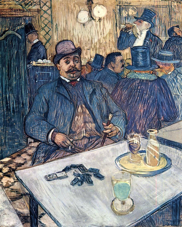 Henri De Toulouse-Lautrec Monsieur Boleau in a Cafe - Art Print