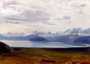  Jean-Baptiste-Adolphe Gibert Moon Over Mount Vesuvius - Art Print