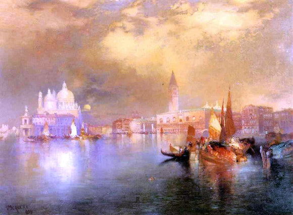  Thomas Moran Moonlight in Venice - Art Print