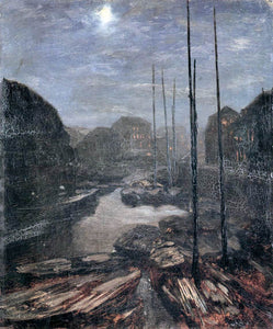  Adolph Von Menzel Moonlight on the Friedrichskanal in Old Berlin - Art Print