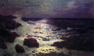  Ferdinand Du Puigaudeau Moonlight on the Sea and the Rocks - Art Print