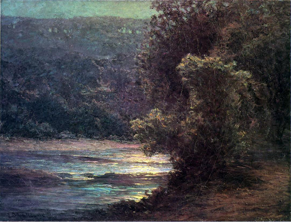  John Ottis Adams Moonlight on the Whitewater - Art Print