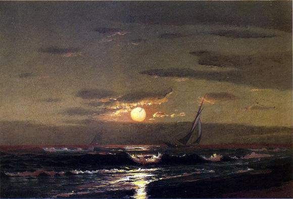  Warren W Sheppard Moonlight Sailing - Art Print