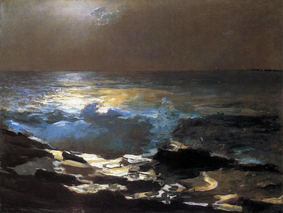  Winslow Homer Moonlight, Wood Island Light - Art Print
