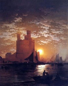  Edward Moran Moonlit Scene - Art Print