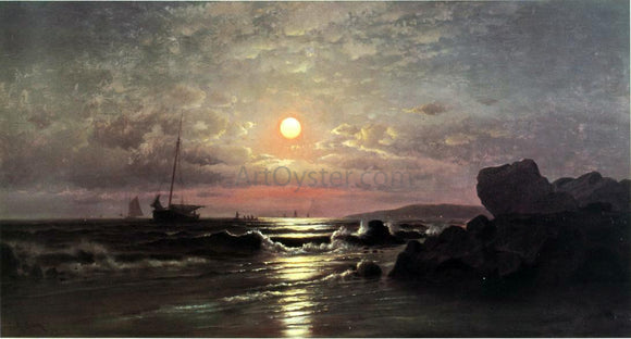  Francis A Silva Moonrise on the New England Coast - Art Print
