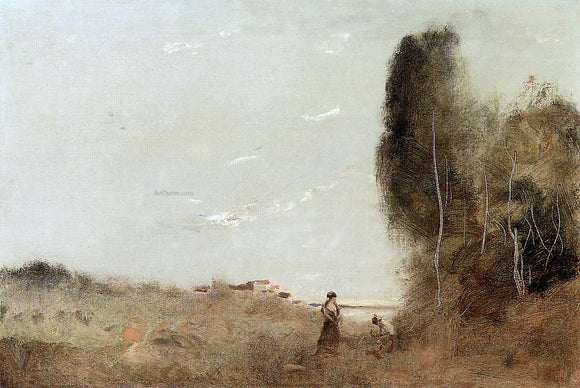  Jean-Baptiste-Camille Corot Morning by the Water - Art Print