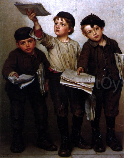  John George Brown Morning Papers - Art Print