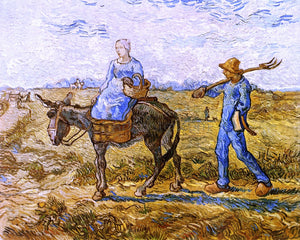  Vincent Van Gogh Morning: Peasant Couple Going to Work (after Millet) - Art Print