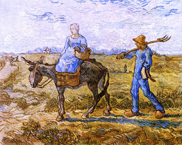  Vincent Van Gogh Morning: Peasant Couple Going to Work (after Millet) - Art Print