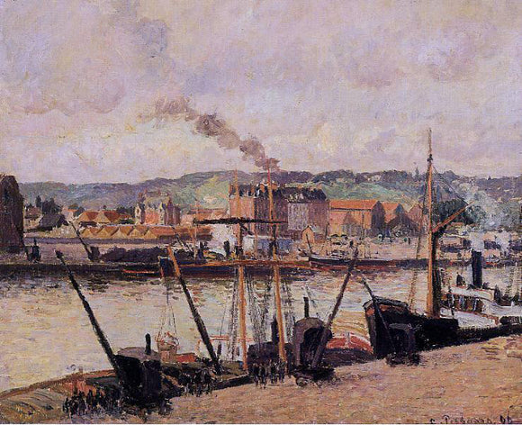  Camille Pissarro Morning, Rouen, the Quays - Art Print