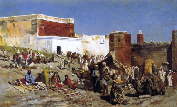 Edwin Lord Weeks Moroccan Market, Rabat - Art Print