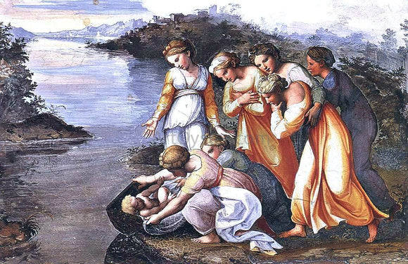  Raphael Moses Saved from the Water (Loggia on the second floor, Palazzi Pontifici, Vatican) - Art Print