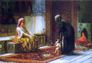  Frederick Arthur Bridgeman Mother and Child - Art Print