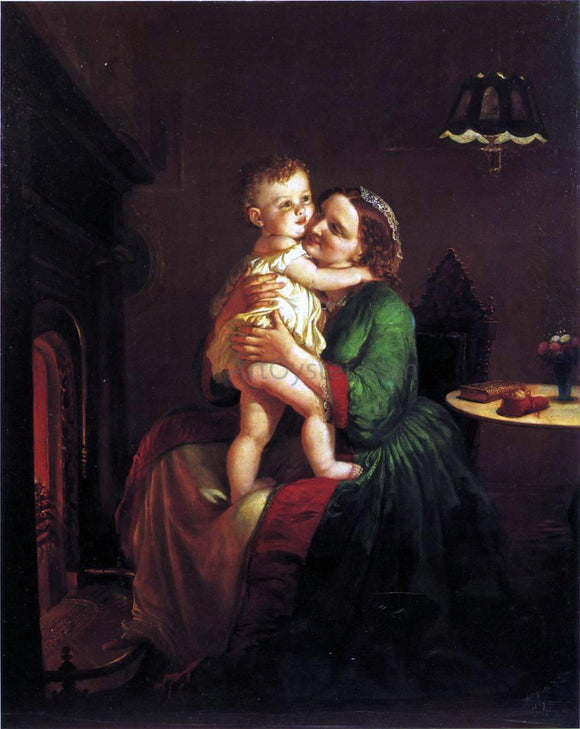  Lilly Martin Spencer Mother and Child by the Hearth - Art Print