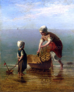  Jozef Israels Mother and Child by the Sea - Art Print