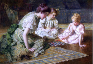  Francis Coates Jones Mother and Daughters Playing Chess - Art Print