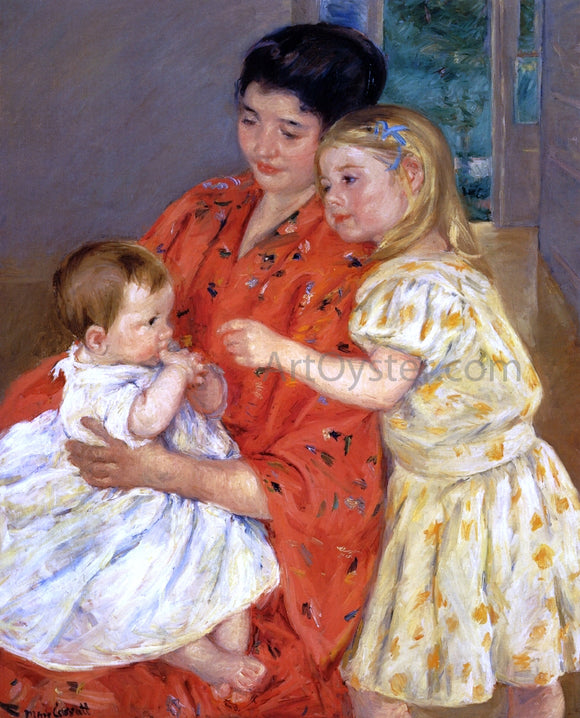 Mary Cassatt Mother and Sara Admiring the Baby - Art Print